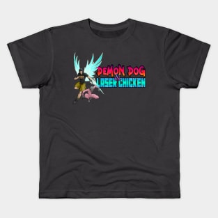 Demon Dog and Laser Chicken - Horizontal Kids T-Shirt